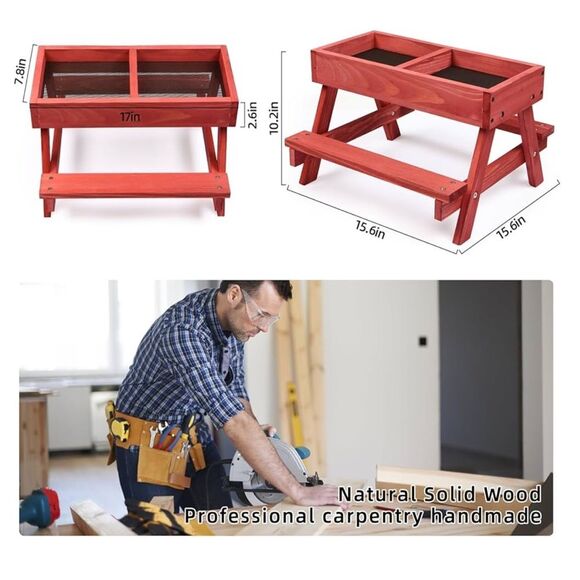 Chicken Picnic Table Red - Picture 2 of 8